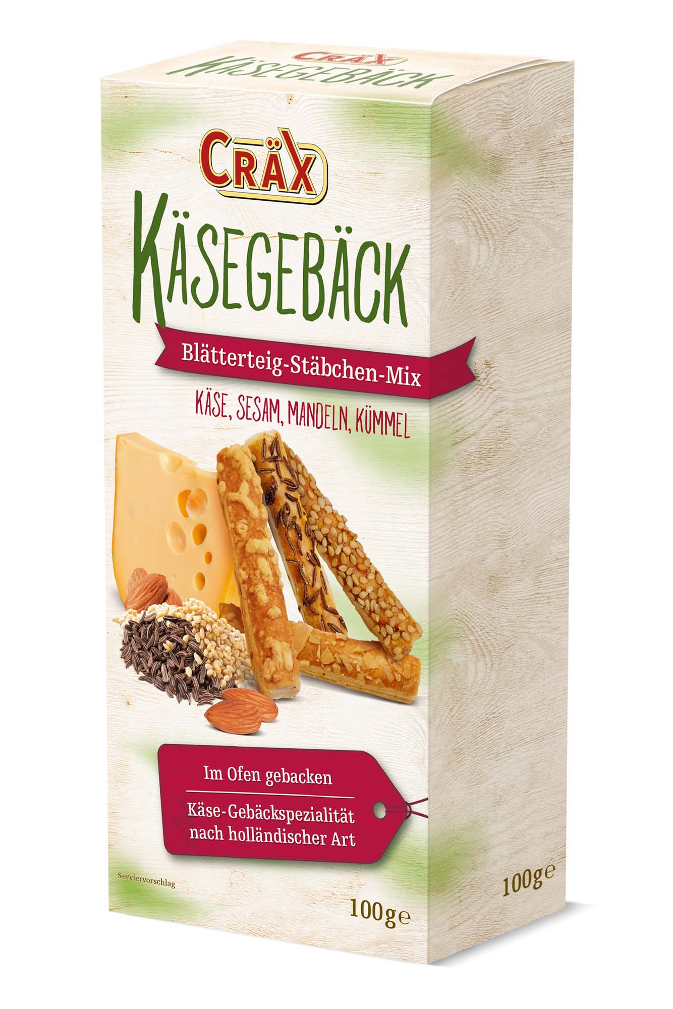 Cräx Käsegebäck Blätterteig-Stäbchen-Mix 100g