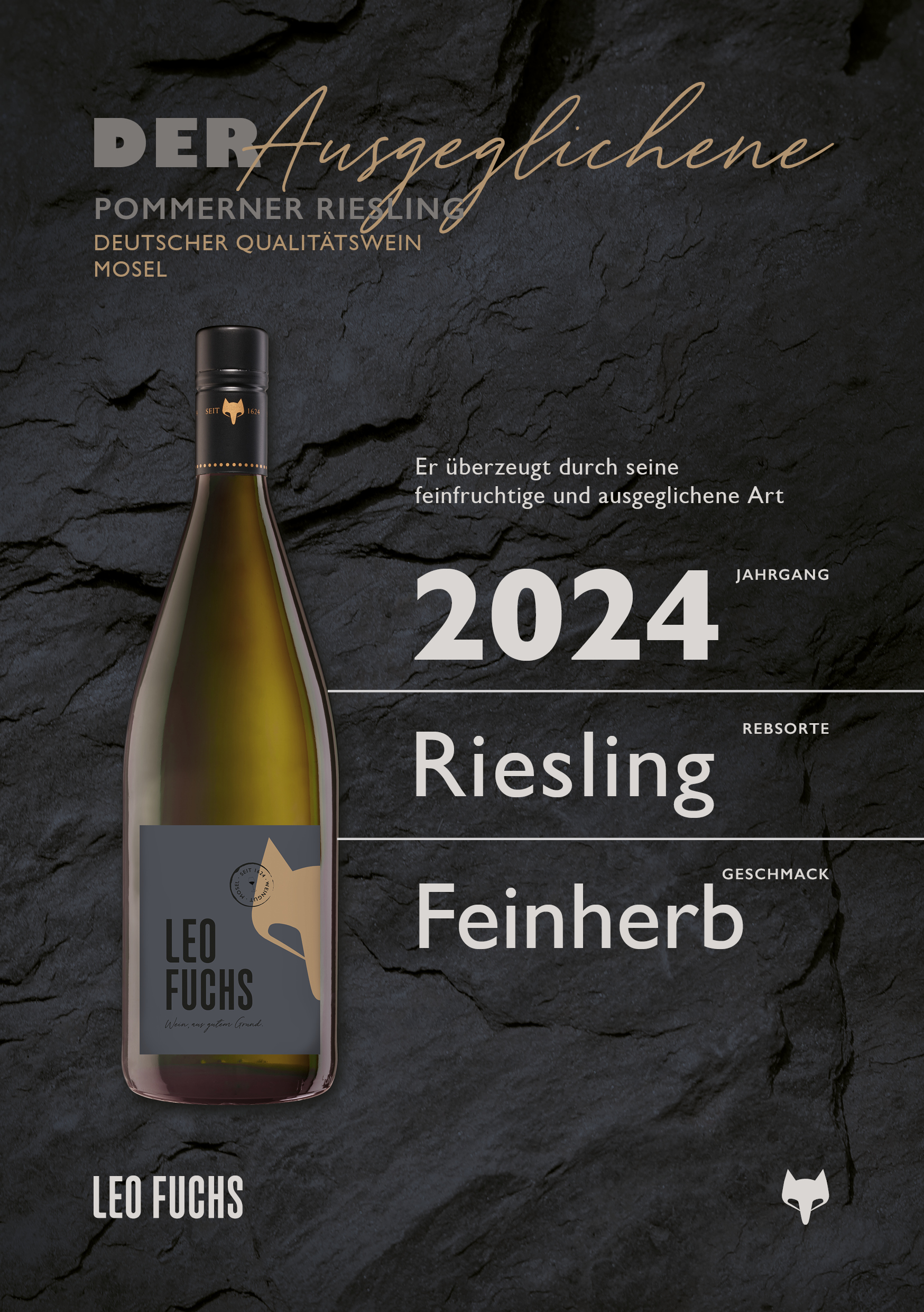 DER AUSGEGLICHENE | 2024 Pommerner Riesling | feinherb | Nr. 2114