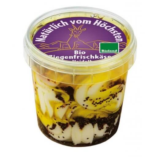 Ziegenfrischkäse Mohn-Heidelbeere