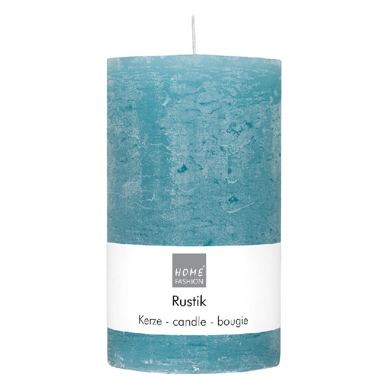Stumpenkerze Rustik petrol Ø 7 cm