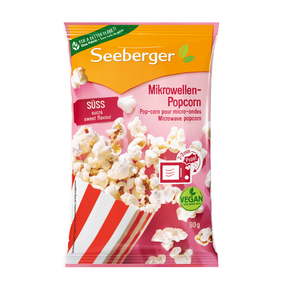 Seeberger Mikrowellen Popcorn süß 90g