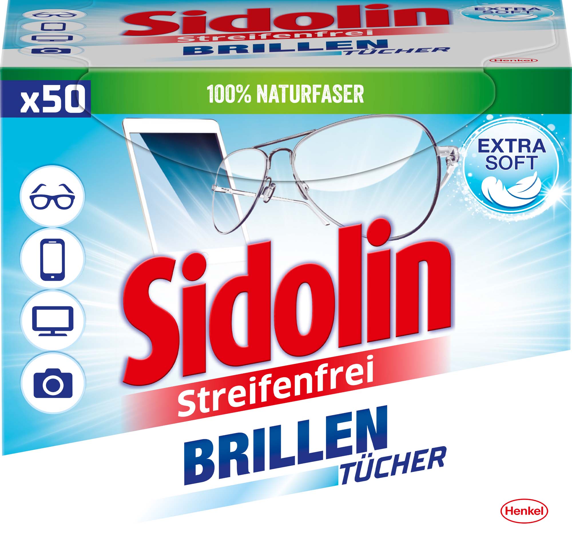 Sidolin Brillenputztücher 50ST
