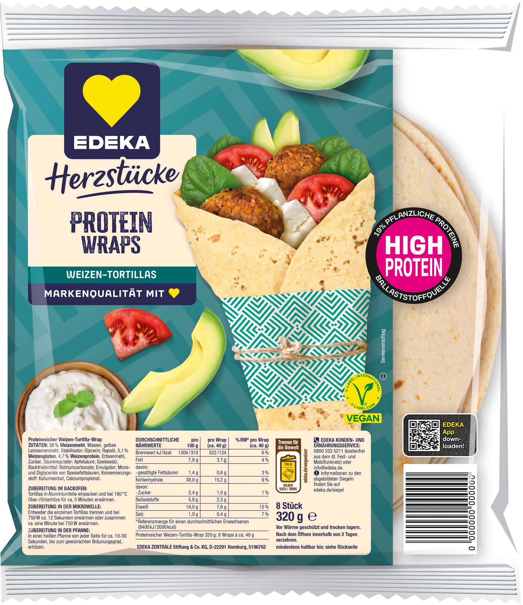 EDEKA Herzstücke High Protein Wraps 320g