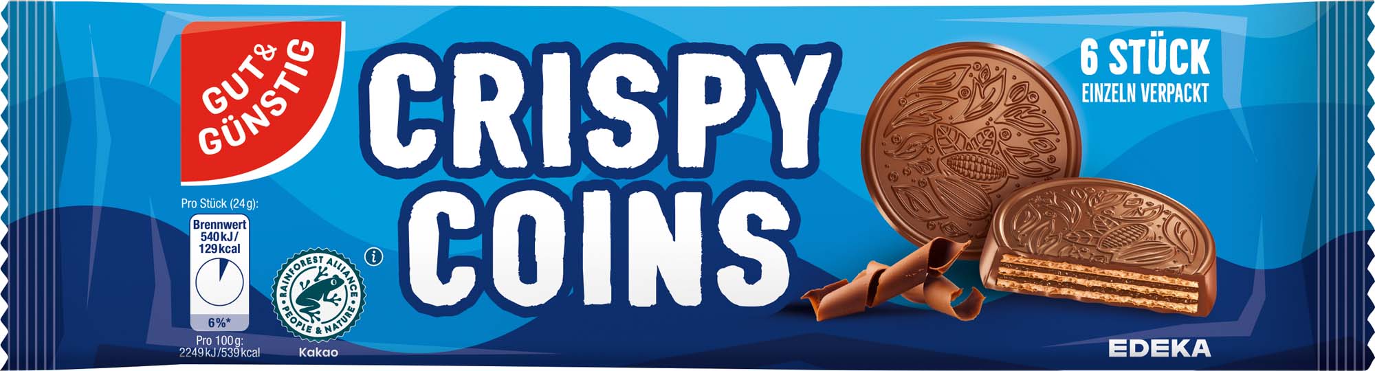 Gut & Günstig Crispy Coins 6x24g