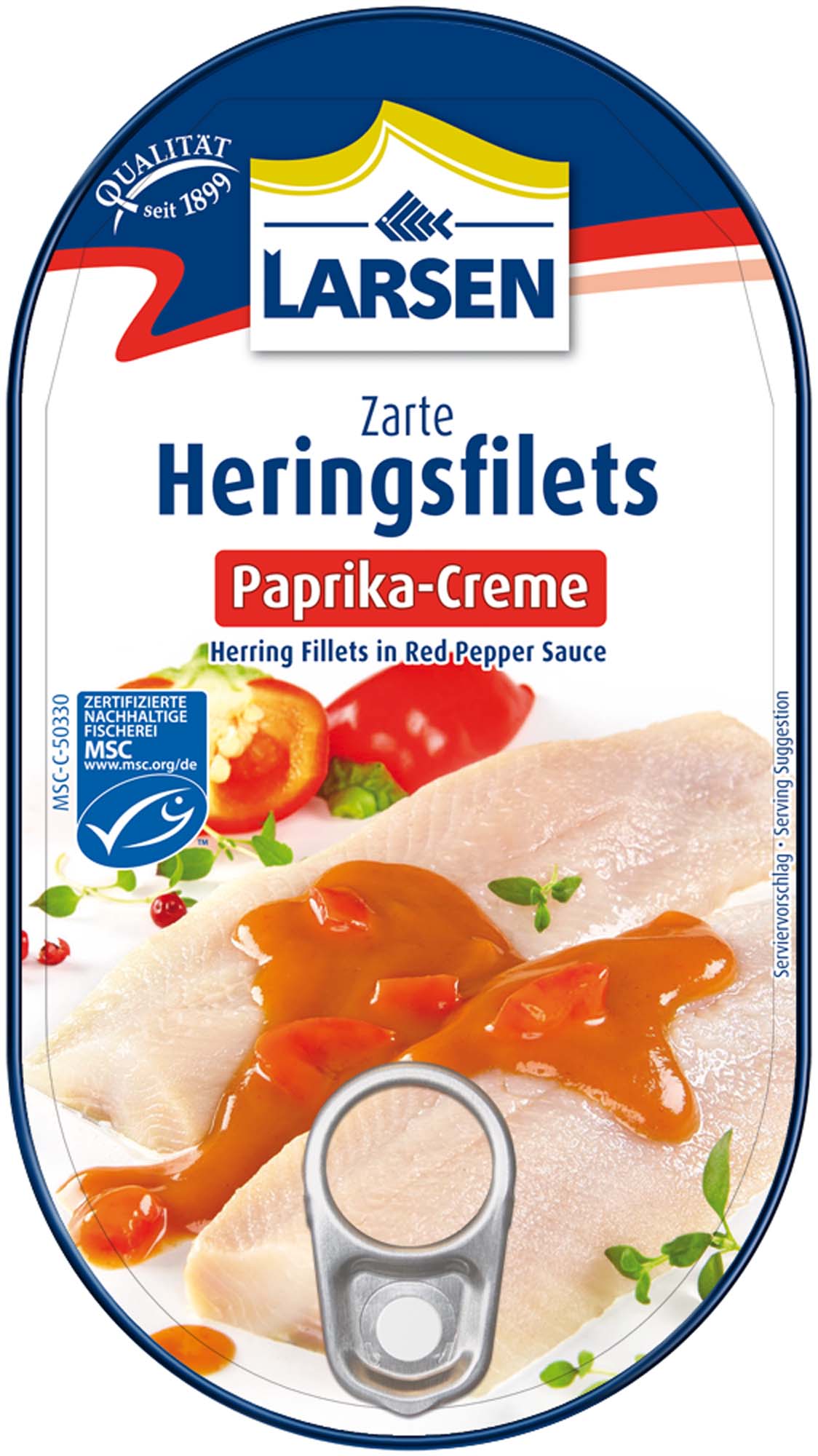 Larsen Heringsfilets Paprika Creme 200g