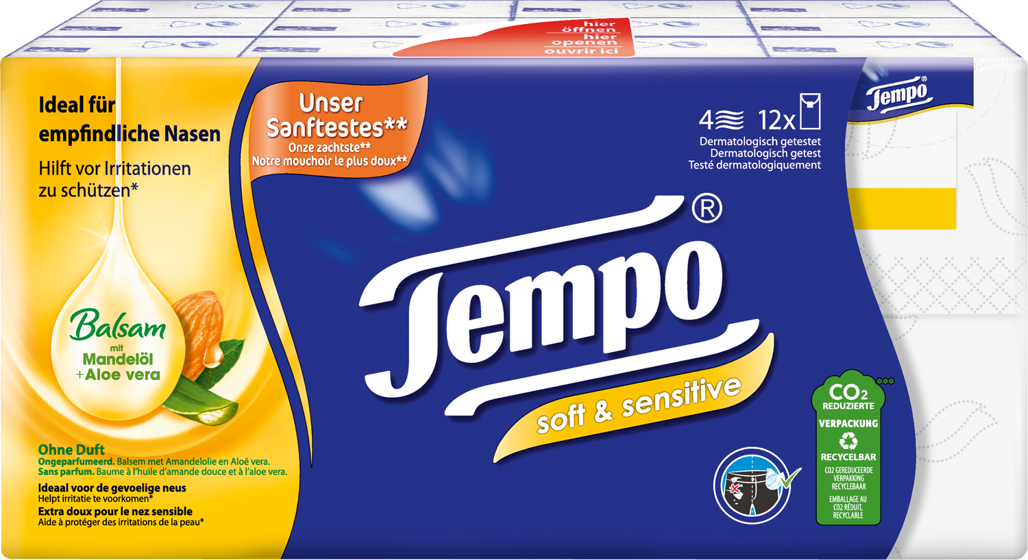 Tempo Taschentücher Soft & Sensitive 12x9ST