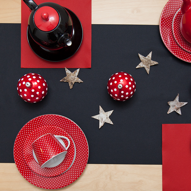 Serviette Uni rot – Bild 2