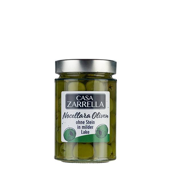 Casa Zarrella Nocellara del Belice Oliven grün ohne Stein 140g