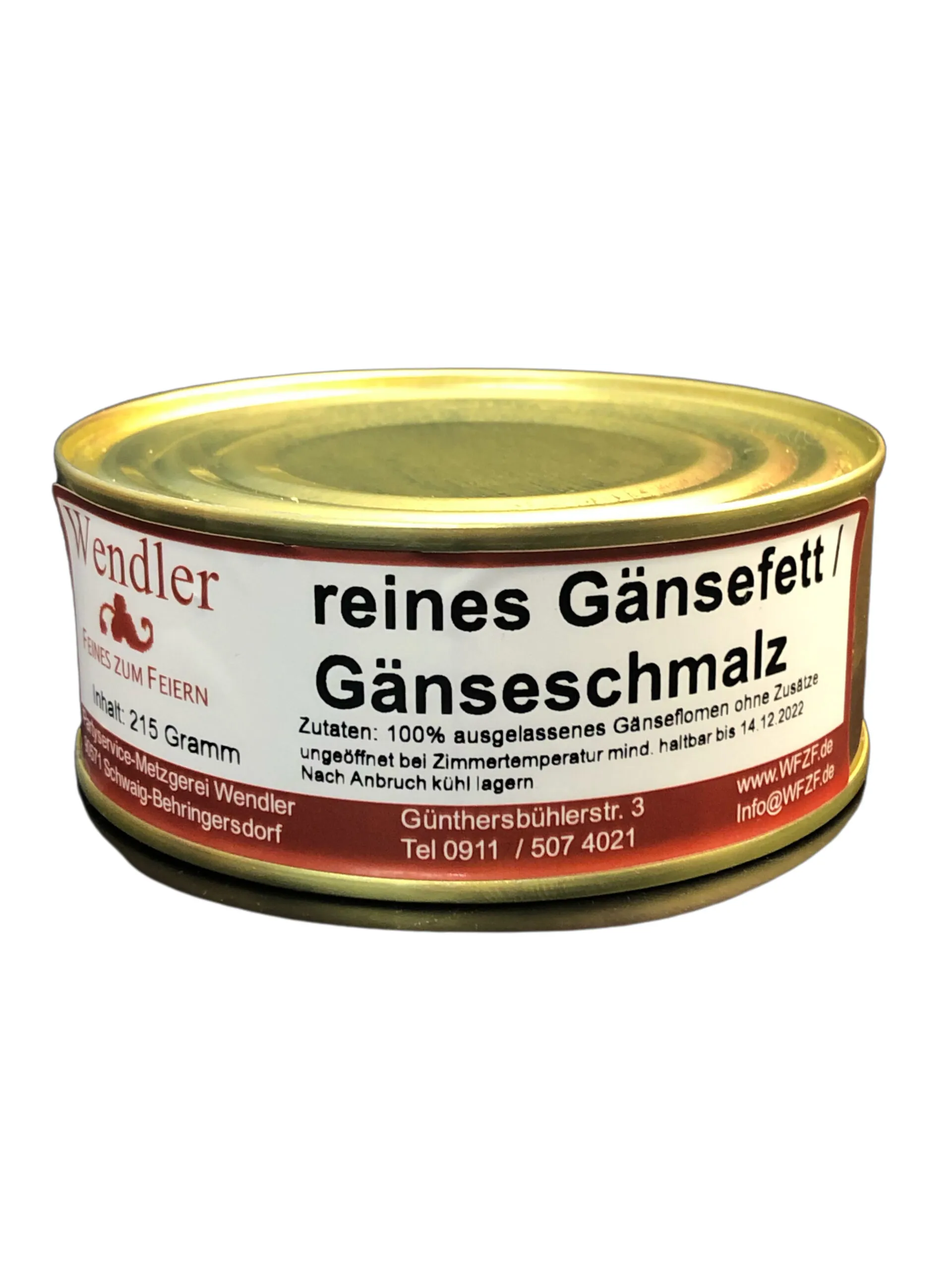 Gänsefett / Gänseschmalz in der Dose ungewürzt hausgemacht (200gr)