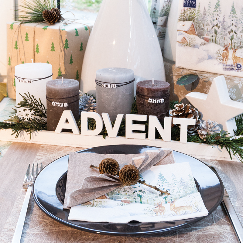 Stumpenkerze Rustik white Ø 7 cm – Bild 2