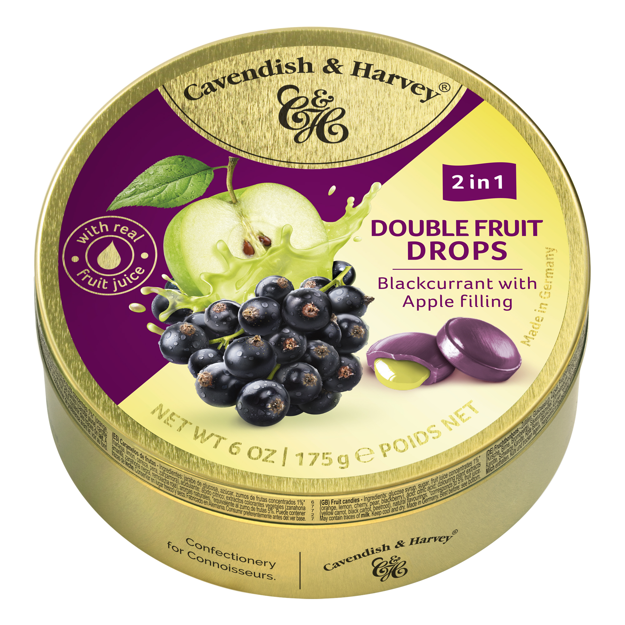 Cavendish & Harvey Double Fruit Black Currant filling Drops 175g