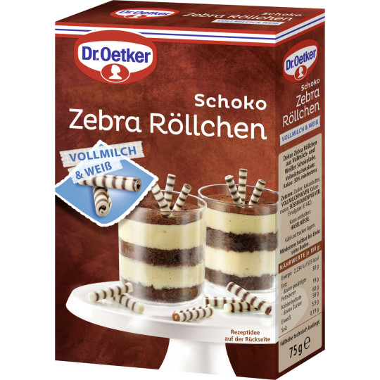 Dr.Oetker Schoko Zebra Röllchen 75g