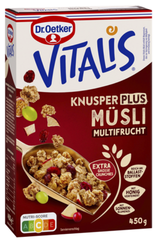 Dr.Oetker Vitalis Knusper Plus Müsli Multifrucht 450g