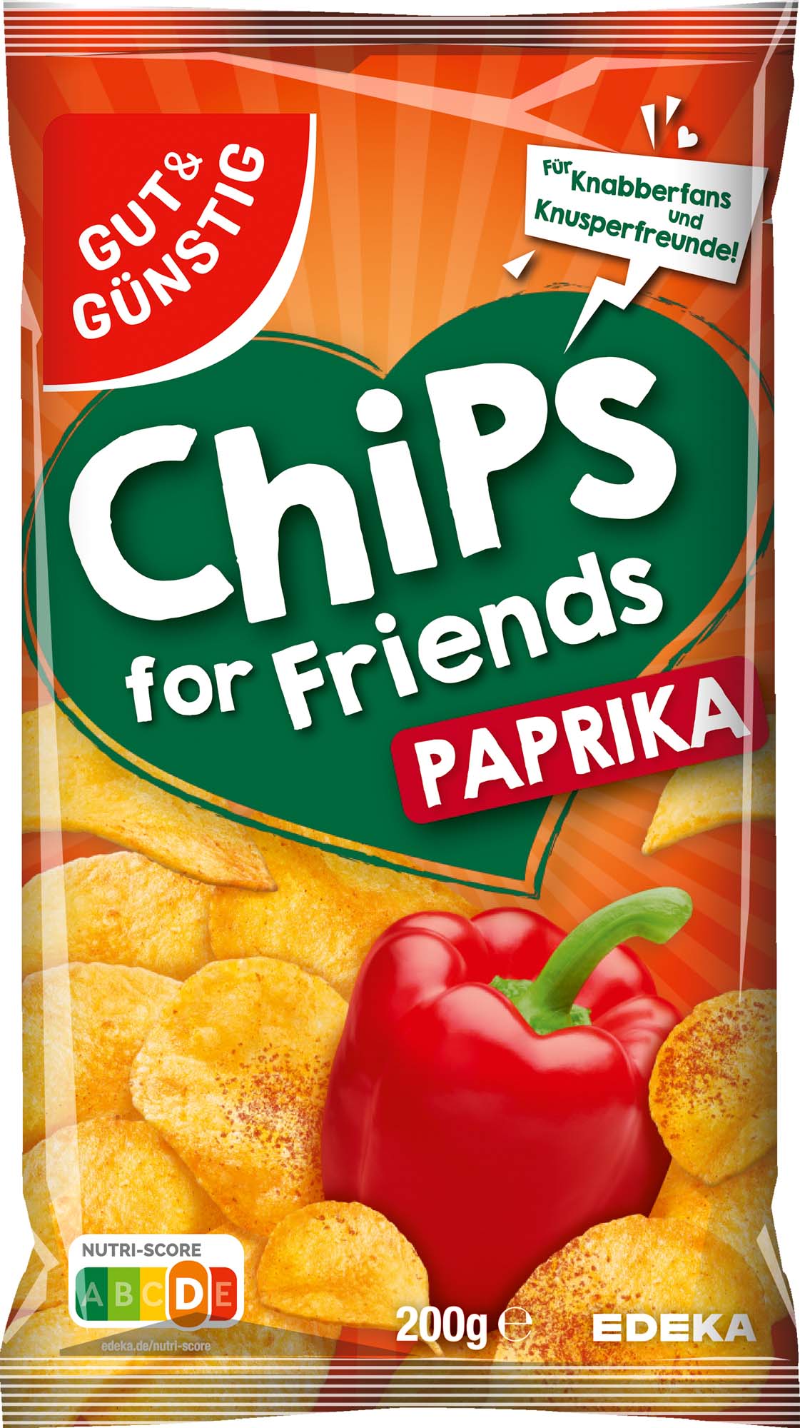 Gut & Günstig Chips mit Paprika 200g
