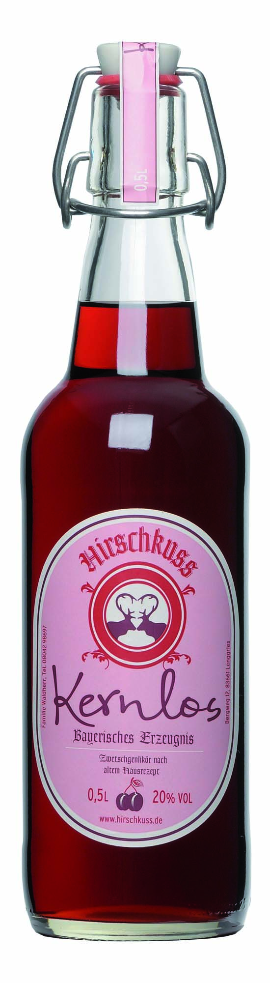 Hirschkuss Kernlos Zwetschgenlikör 0,5l