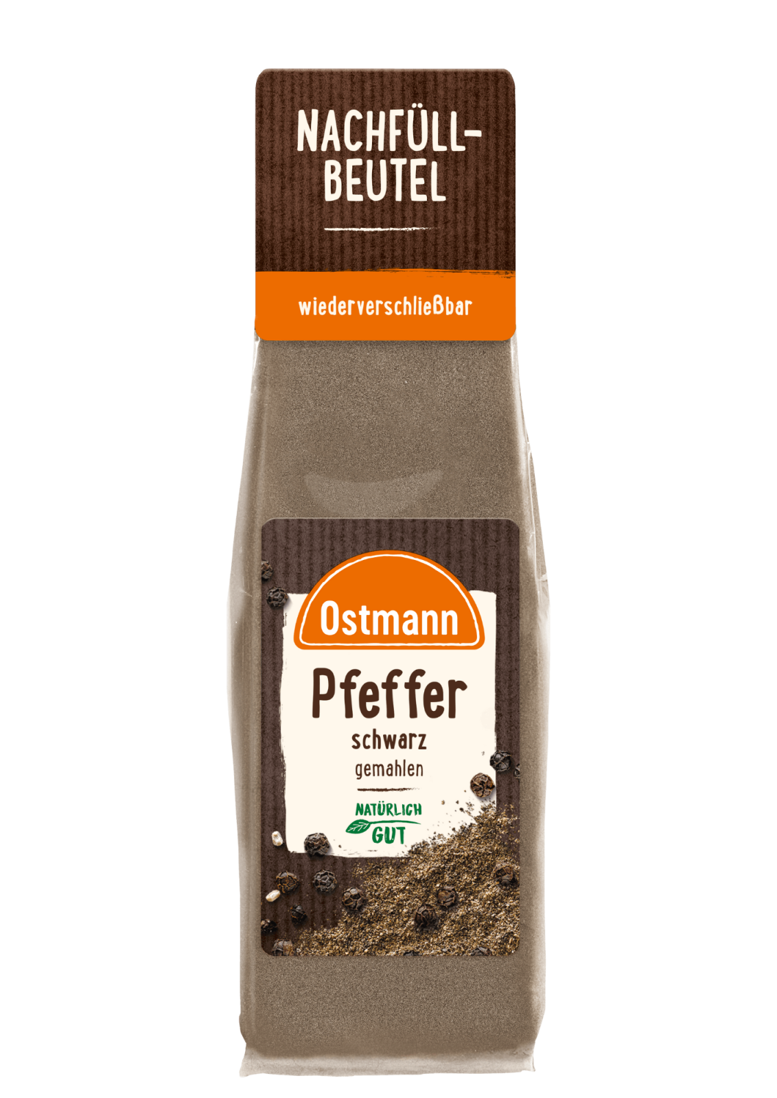 Ostmann Pfeffer schwarz gemahlen – Beutel 50g