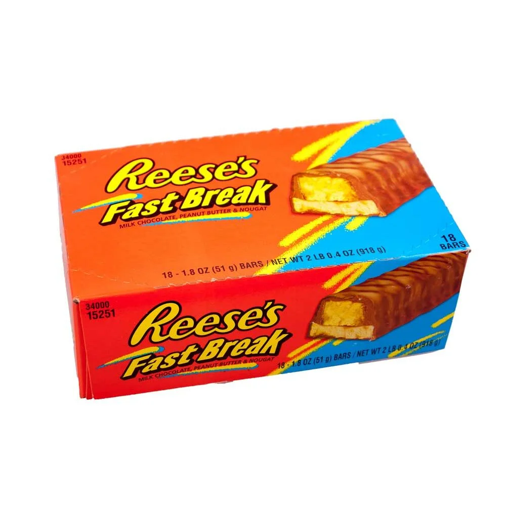 9,87 €/kg 18x Reeses Fast Break, Schokoriegel Erdnussbutterriegel Nougat Caramel USA